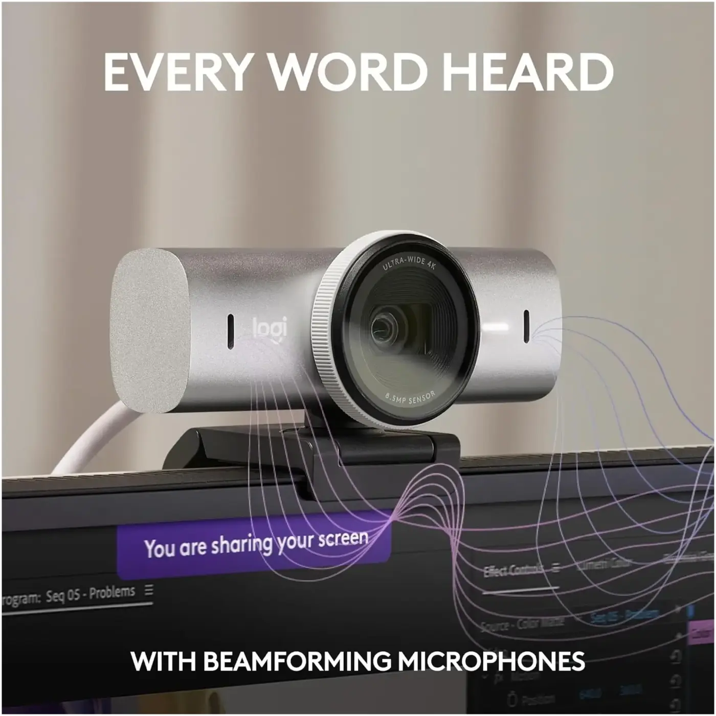Купить Веб-камера Logitech MX Brio 4K Pale Grey (960-001554) - фото 2
