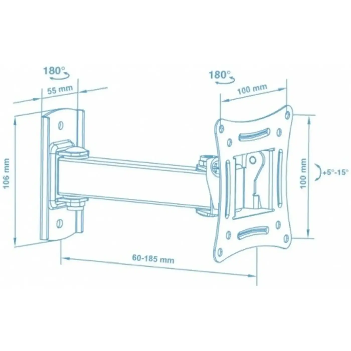Купить Кронштейн для телевизора Walfix R-263B 14"-29" наклонно-поворотный - фото 2