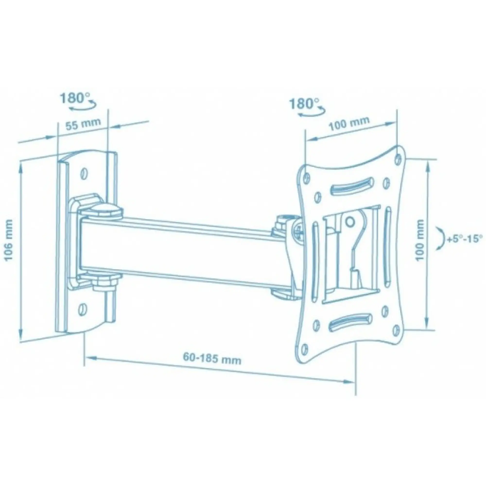 Купить Кронштейн для телевизора Walfix R-263B 14"-29" наклонно-поворотный - фото 2