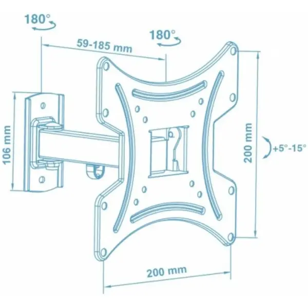 Купить Кронштейн для телевизора Walfix R-333B 15"-42" наклонно-поворотный - фото 2