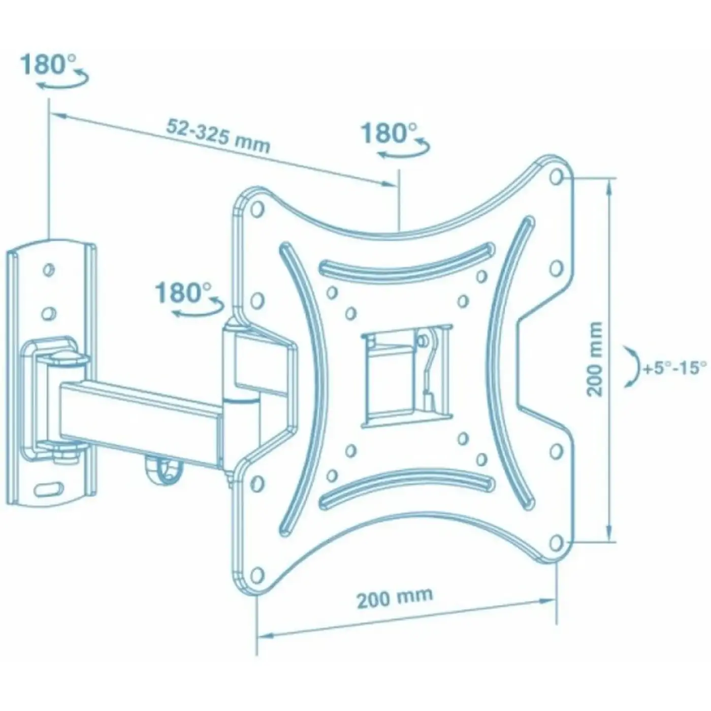 Купить Кронштейн для телевизора Walfix R-343B 15"-42" наклонно-поворотный - фото 2