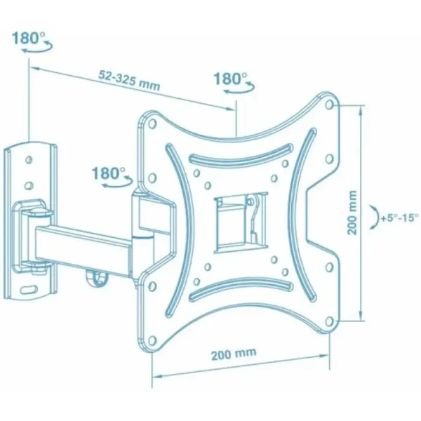 Купить Кронштейн для телевизора Walfix R-343B 15"-42" наклонно-поворотный - фото 2