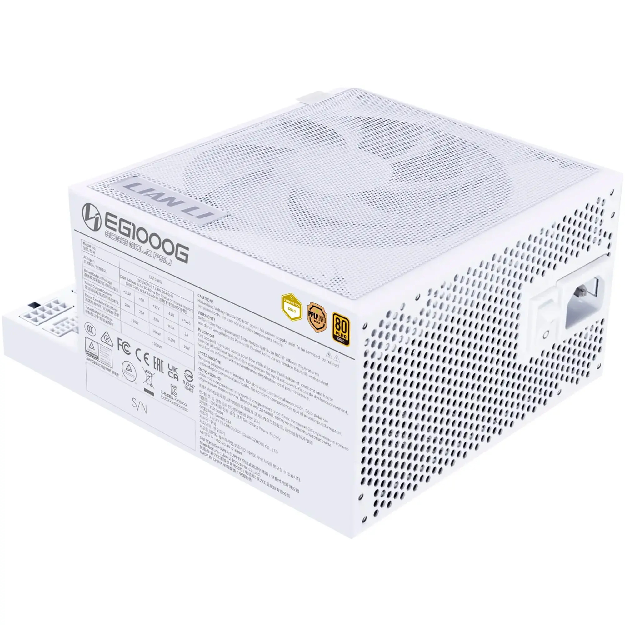 Купить Блок питания Lian Li EDGE GOLD 1000W White with Hub, EU Cord (G9P.EG1000G.WH00.EU) - фото 3