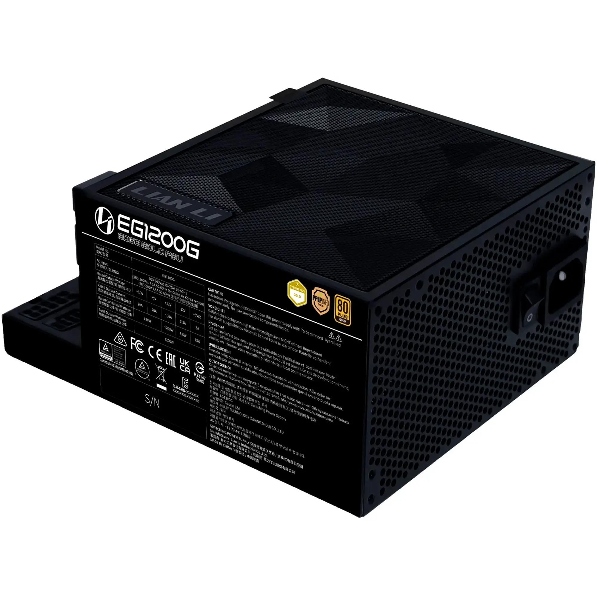 Купить Блок питания Lian Li EDGE GOLD 1200W Black with Hub, EU Cord (G9P.EG1200G.BH00.EU) - фото 3