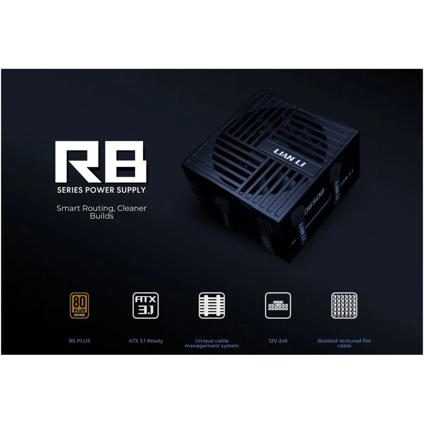 Купить Блок питания Lian Li RB0750B, 80 PLUS Bronze, Black, EU cord (G9P.RB0750B.B000.EU) - фото 8