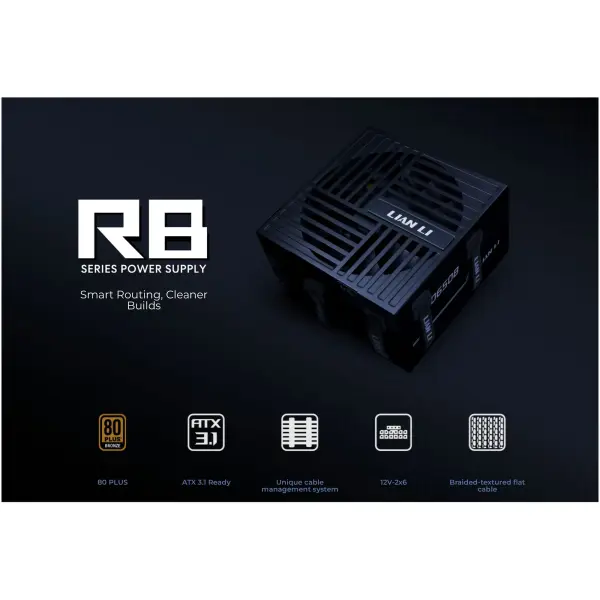 Купить Блок питания Lian Li RB0750B, 80 PLUS Bronze, Black, EU cord (G9P.RB0750B.B000.EU) - фото 8