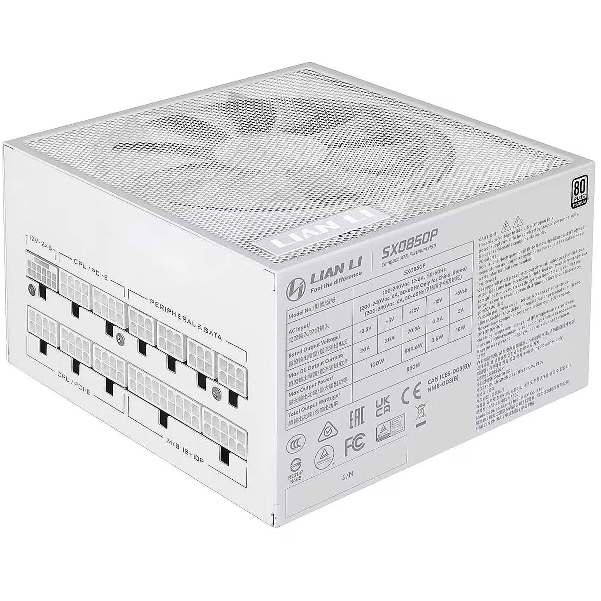 Купить Блок питания Lian Li SX Platinum 850W White (G9P.SX0850P.W000.EU) - фото 2