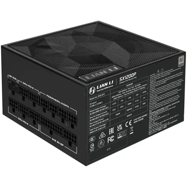 Купить Блок питания Lian Li SX1200P Black, EU cord (G9P.SX1200P.B000.EU) - фото 2