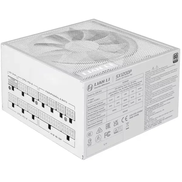 Купить Блок питания Lian Li SX1200P White, EU cord (G9P.SX1200P.W000.EU) - фото 2