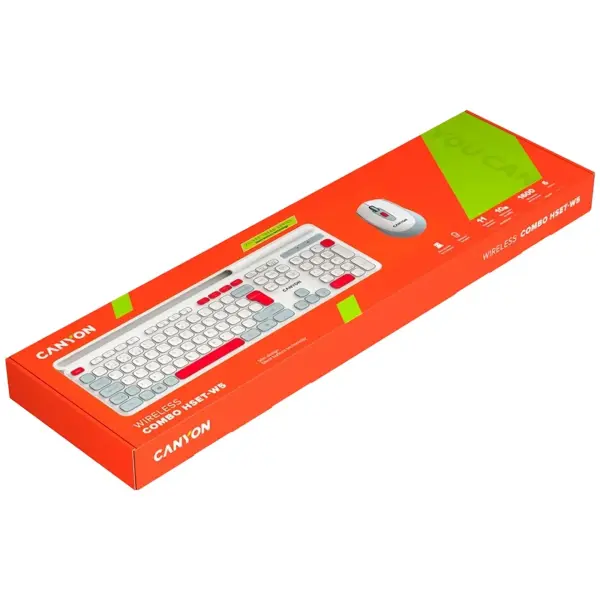 Купить Комплект клавиатура и мышь Canyon HSET-W5 Wireless UA White (CNS-HSETW5WT) - фото 6