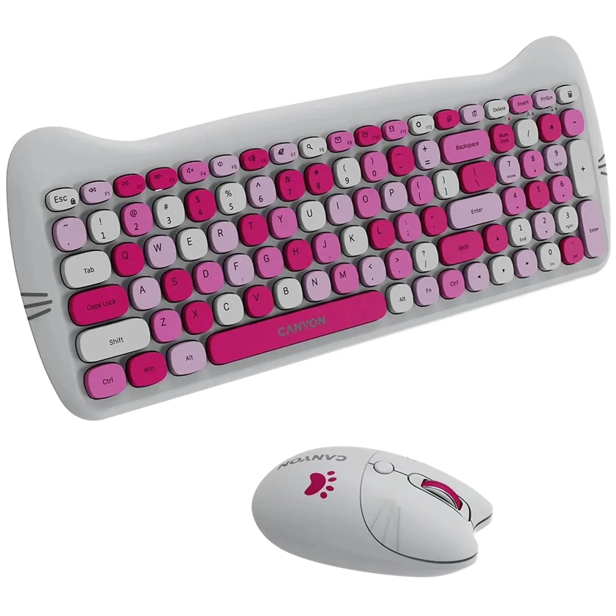 Купити Комплект клавіатура та мишка Canyon HSET-W6 Kitty Edition Wireless UA Pink (CNS-HSETW6PK) - фото 4