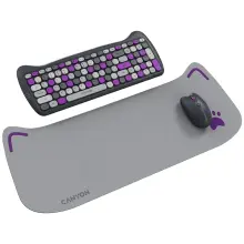 Купити Комплект клавіатура та мишка Canyon HSET-W6 Kitty Edition Wireless UA Violet (CNS-HSETW6VT) - фото 2