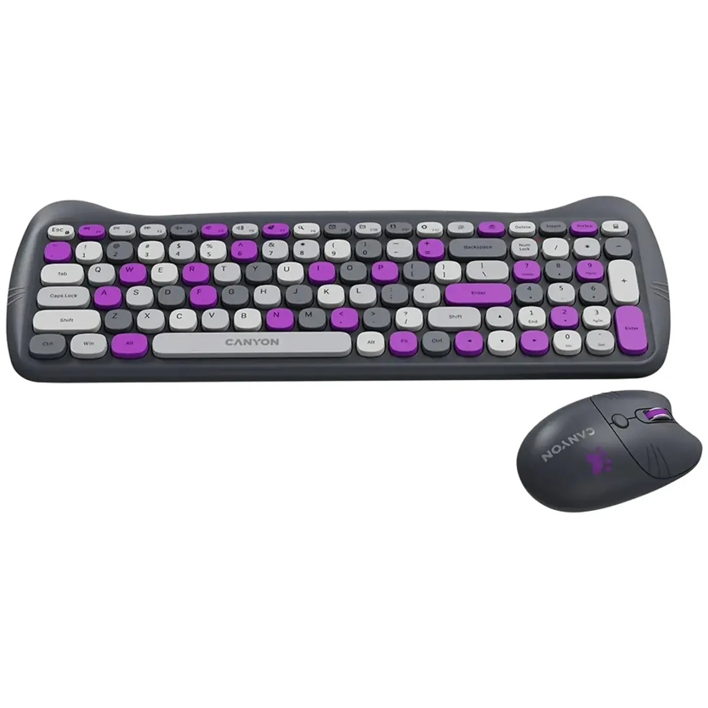 Купити Комплект клавіатура та мишка Canyon HSET-W6 Kitty Edition Wireless UA Violet (CNS-HSETW6VT) - фото 3
