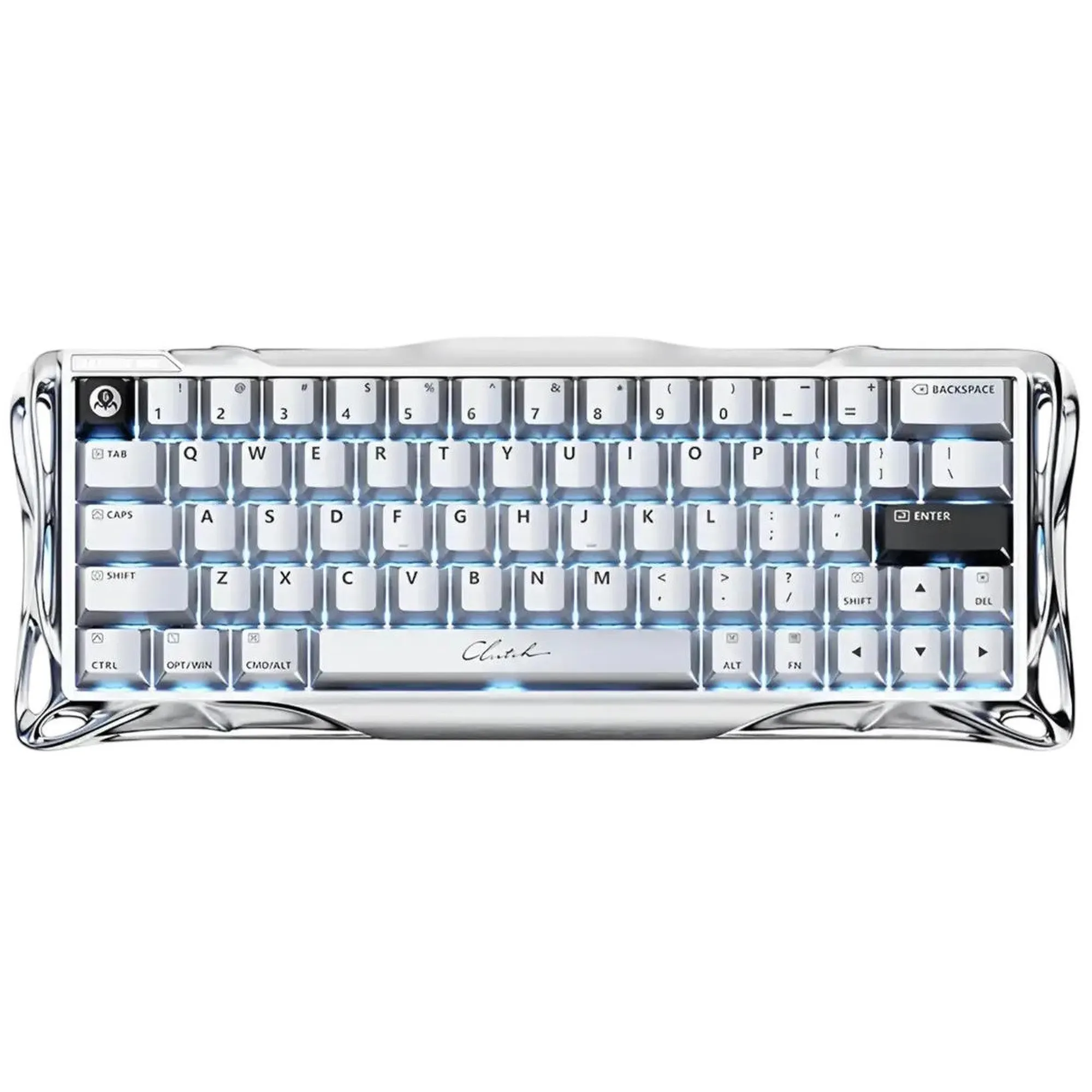 Купить Клавиатура GravaStar Mercury V60 Pro Blackcore 8k RGB Chrome Silver (GSV60PRO_XTAL_SLV) - фото 1