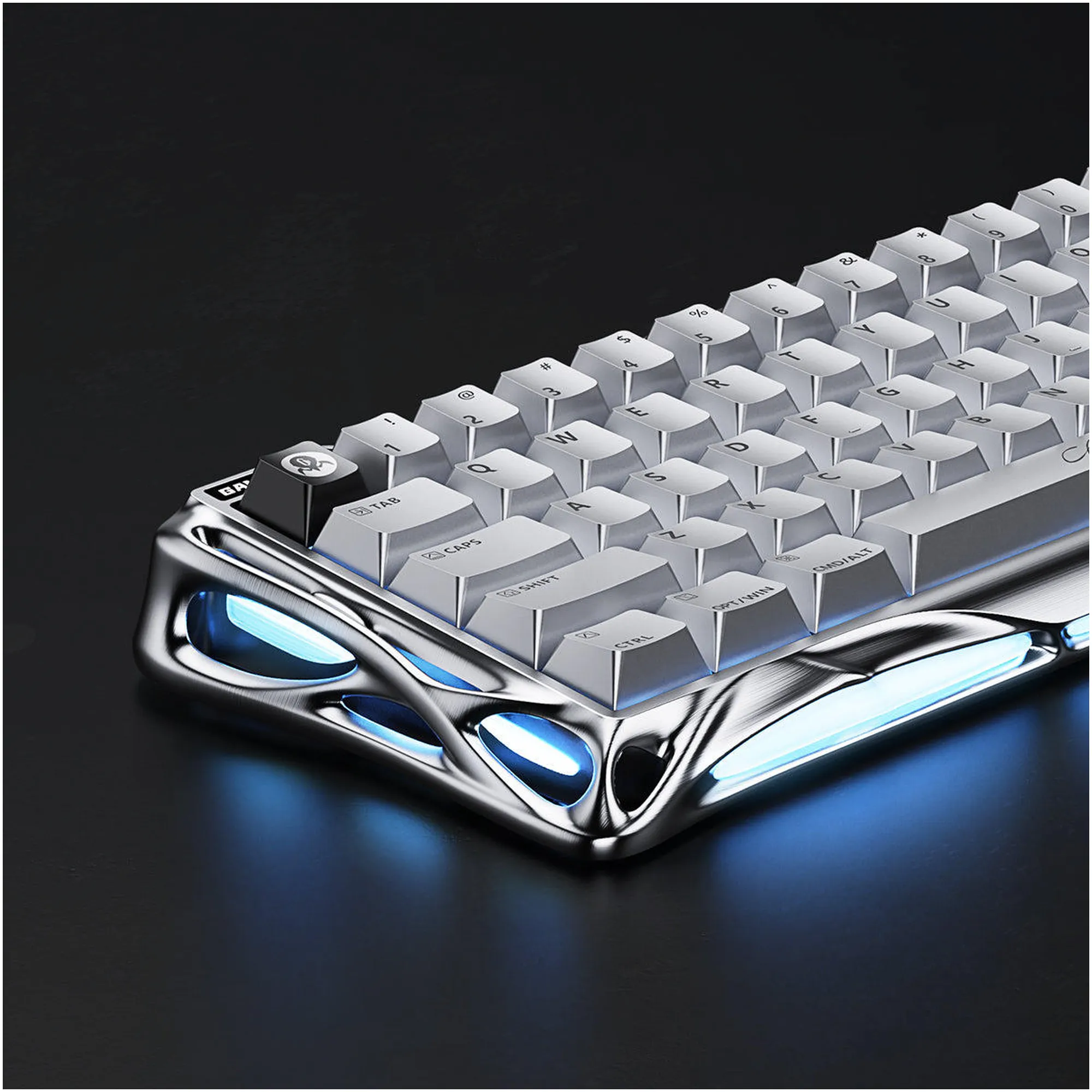 Купить Клавиатура GravaStar Mercury V60 Pro Blackcore 8k RGB Chrome Silver (GSV60PRO_XTAL_SLV) - фото 6