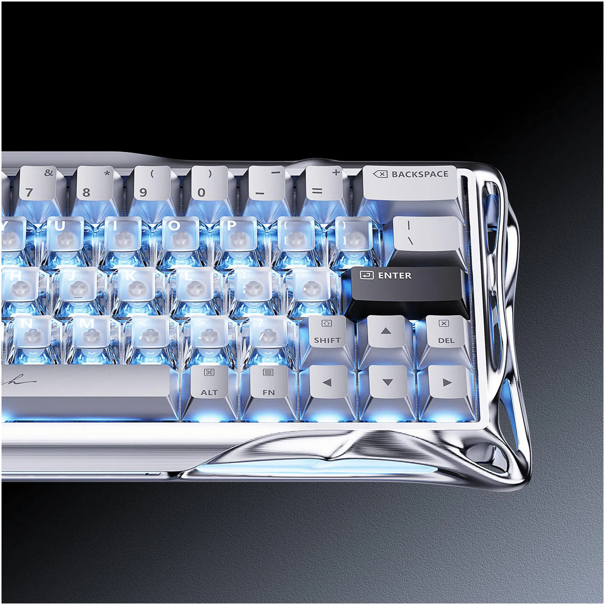 Купить Клавиатура GravaStar Mercury V60 Pro Blackcore 8k RGB Chrome Silver (GSV60PRO_XTAL_SLV) - фото 7