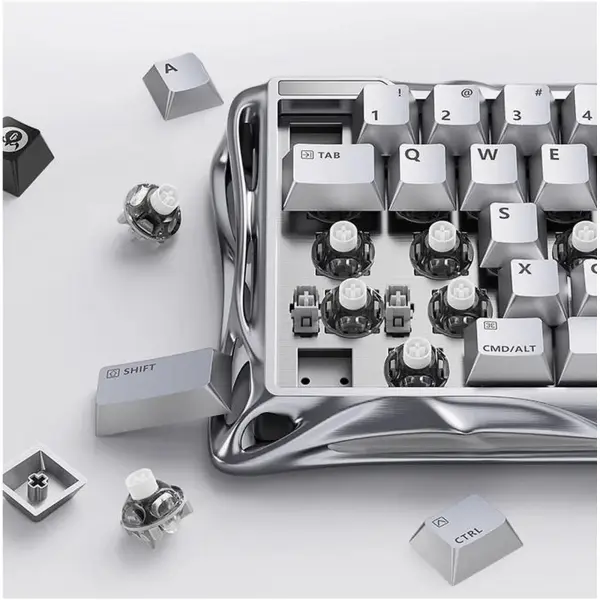 Купить Клавиатура GravaStar Mercury V60 Pro Blackcore 8k RGB Chrome Silver (GSV60PRO_XTAL_SLV) - фото 8