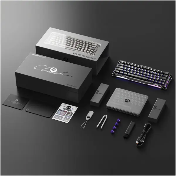 Купить Клавиатура GravaStar Mercury V60 Pro Blackcore 8k RGB GunMetal (GSV60PRO_XTAL_BLK) - фото 5