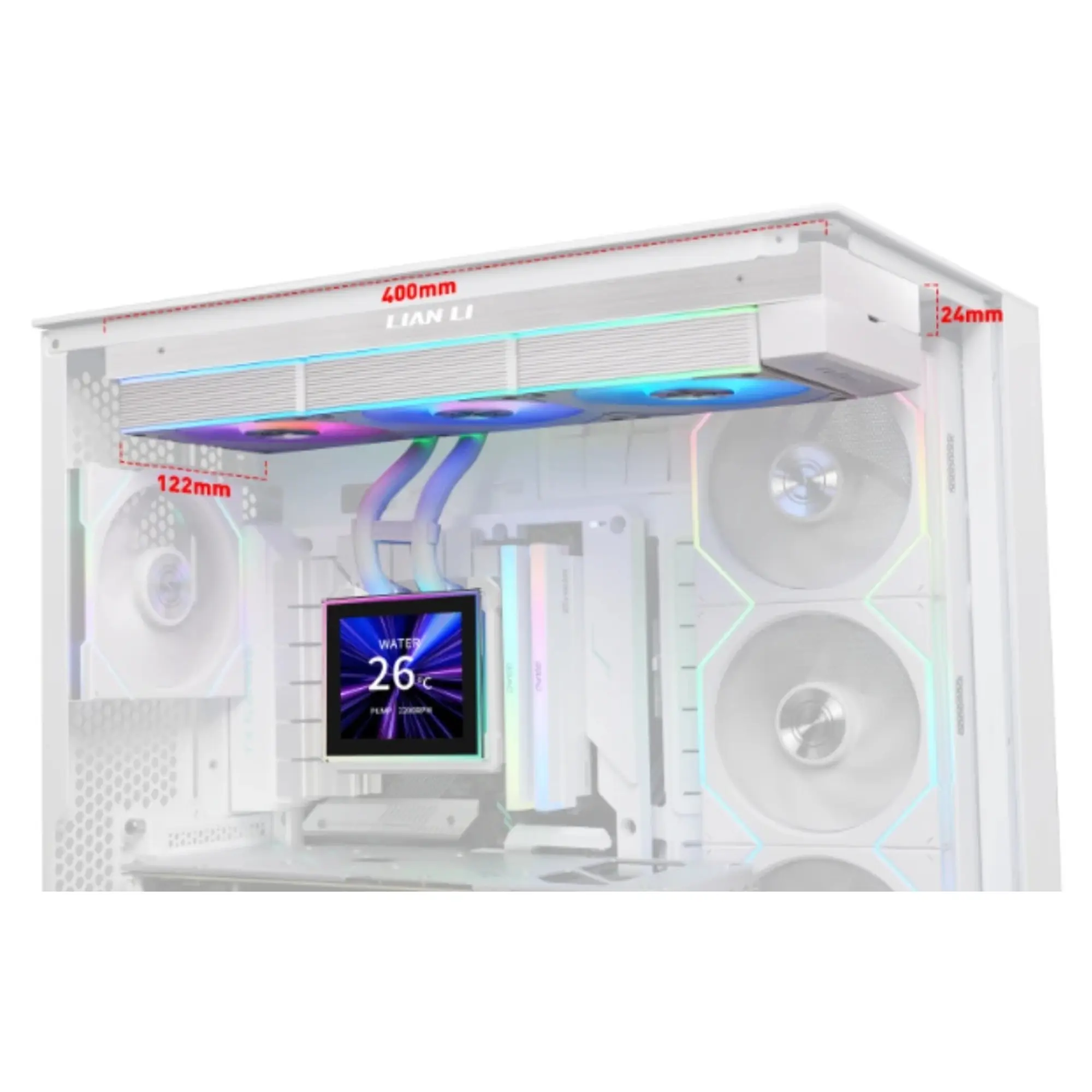 Купити Система водяного охолодження Lian Li HydroShift II LCD-S 360CL White (G89.GHS2LCDS36CW.00) - фото 2