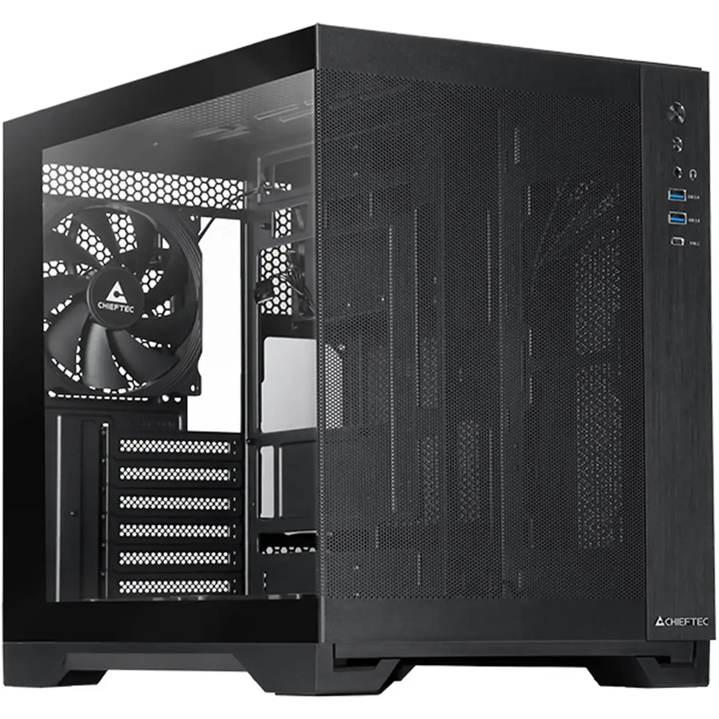 Купить Корпус Chieftec VISIO AIR GM-30B-M-OP ATX, без БЖ, Black - фото 1