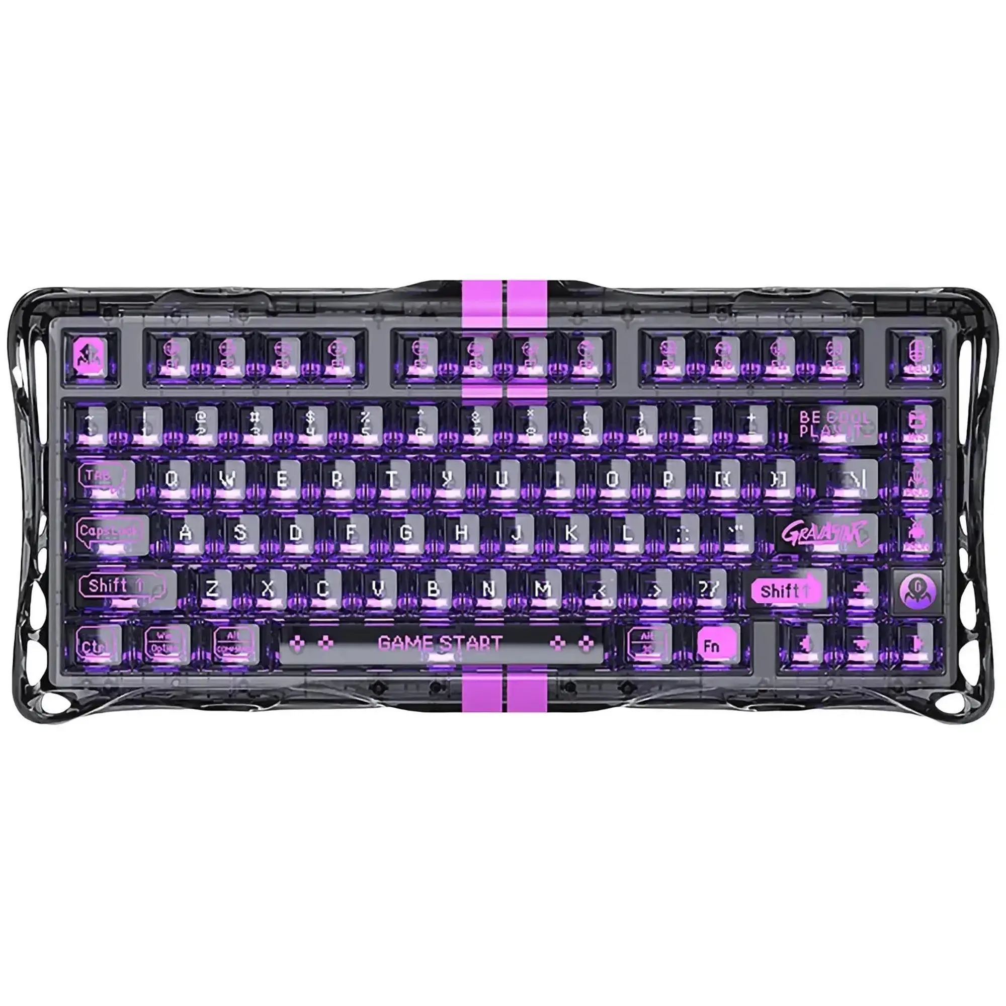 Купити Клавіатура GravaStar Mercury V75 Lite Transparent Black (GSV75LITE_XTAL_BLK) - фото 1