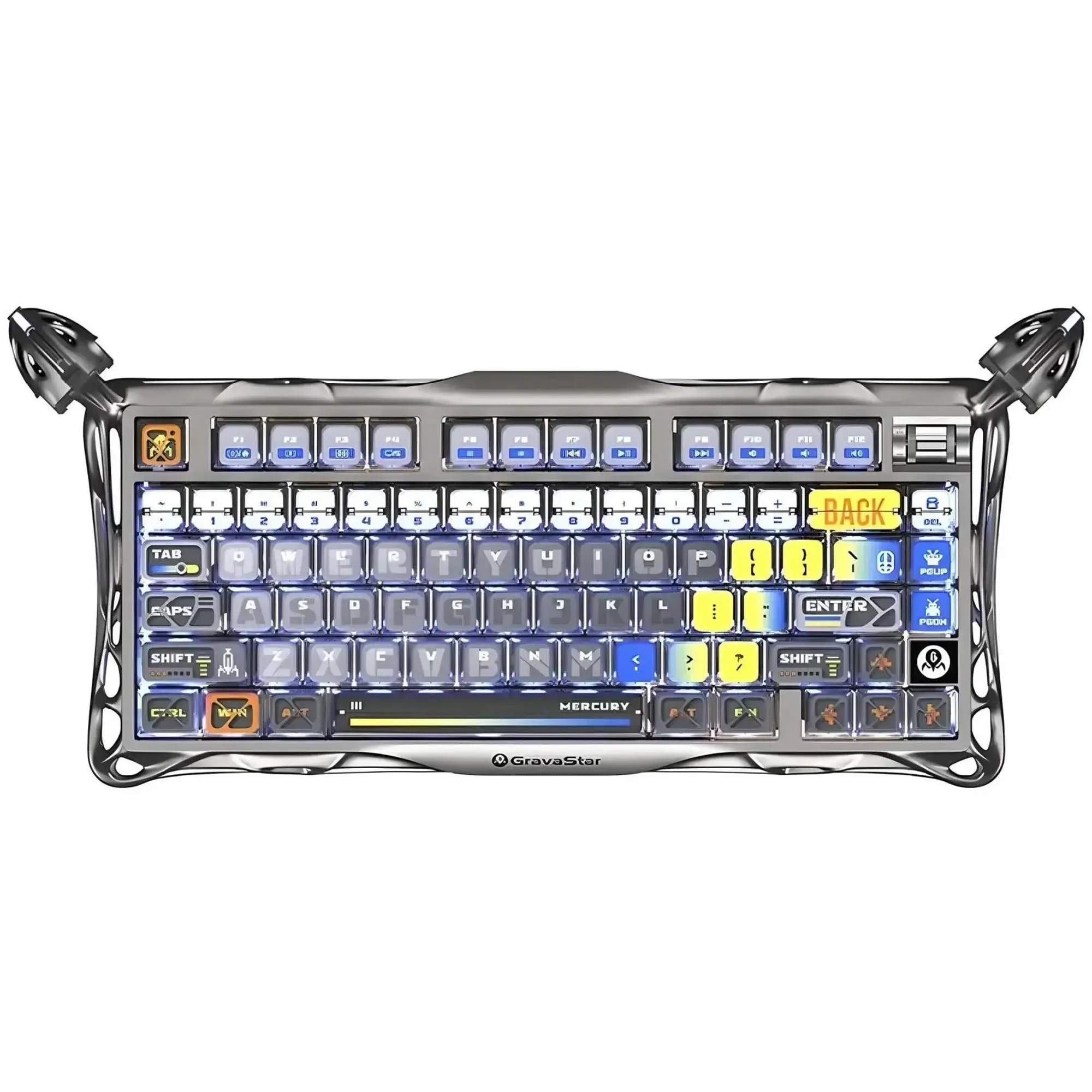 Купити Клавіатура GravaStar Mercury K1 Pro Kailh Speedy Mint Interstellar Silver (GSK1PRO_S_CGRY) - фото 1