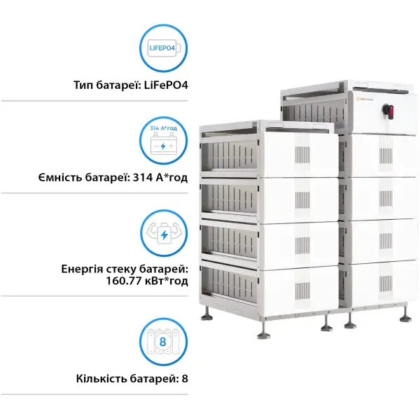 Купити Блок батарей Solis FlexCore-ID 160kWh 512V 314Ah LiFePO4 (FlexCore-ID-160kWh) - фото 2