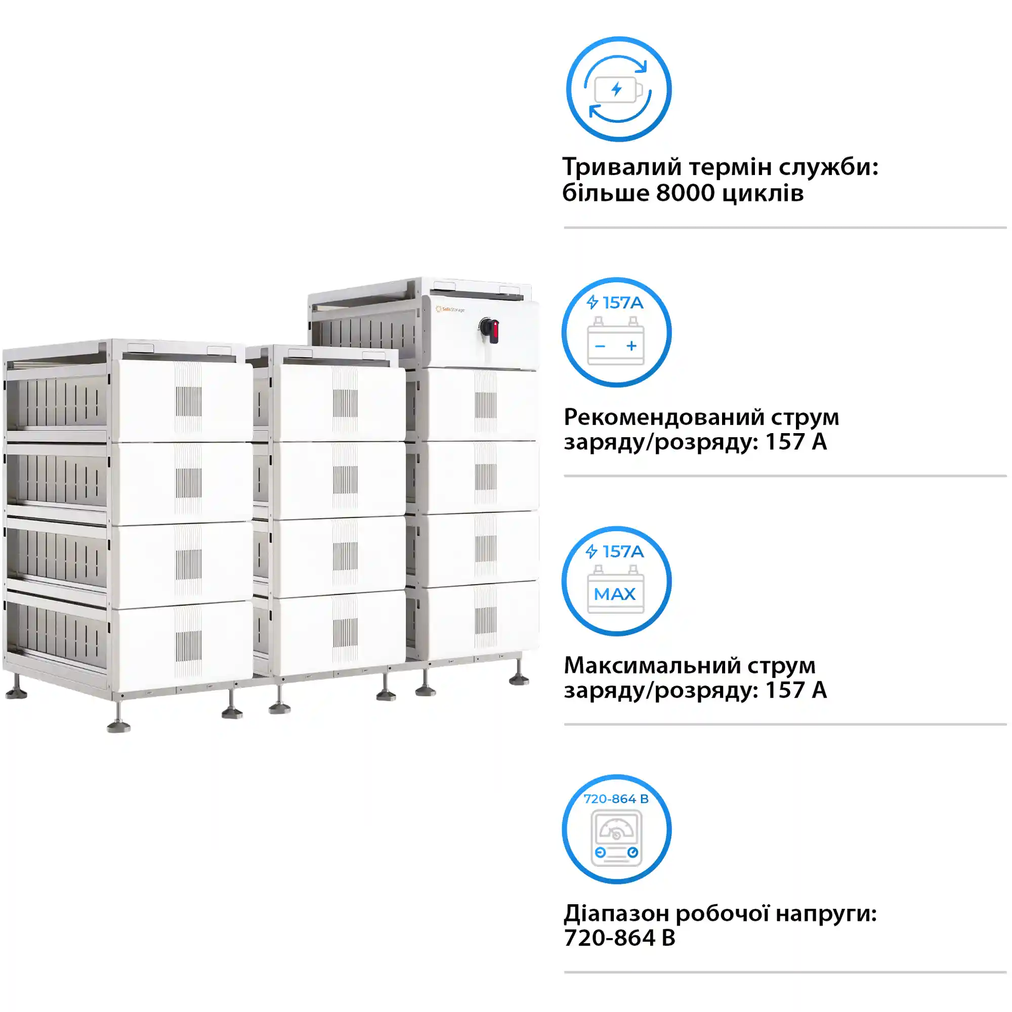 Купити Блок батарей Solis FlexCore-ID 240kWh 768V 314Ah LiFePO4 (FlexCore-ID-240kWh) - фото 3
