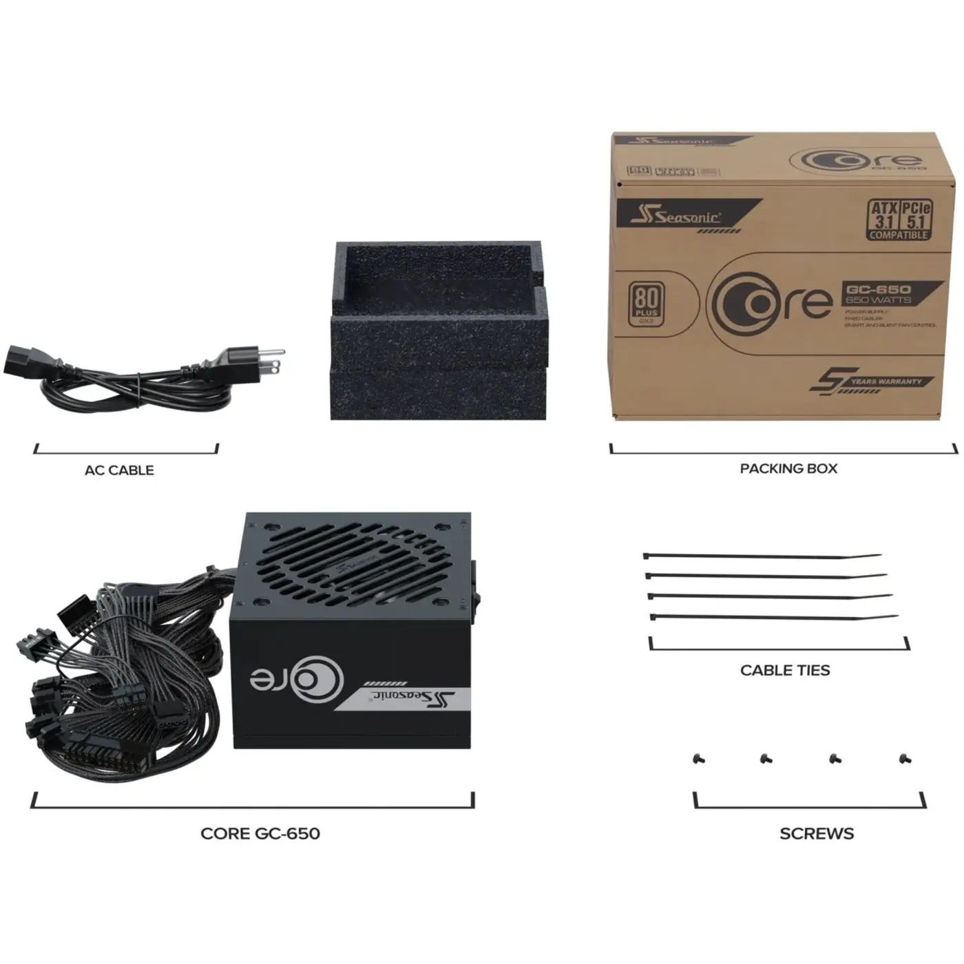 Купити Блок живлення Seasonic Core GX 650W 80+ Gold Black (CORE GX-650-ATX31) - фото 12