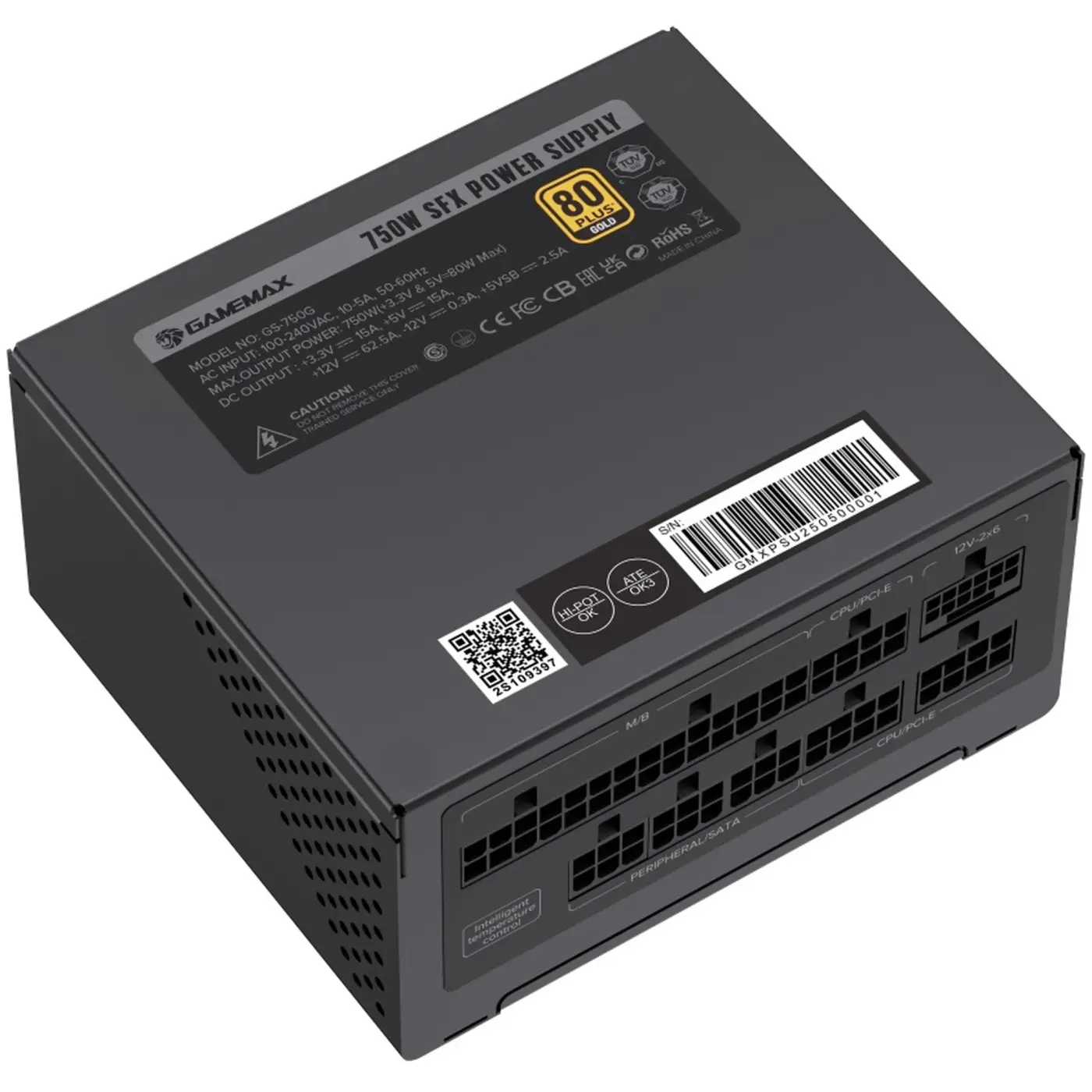 Купити Блок живлення GAMEMAX 750W 80+ Gold Black (GS-750G) - фото 5