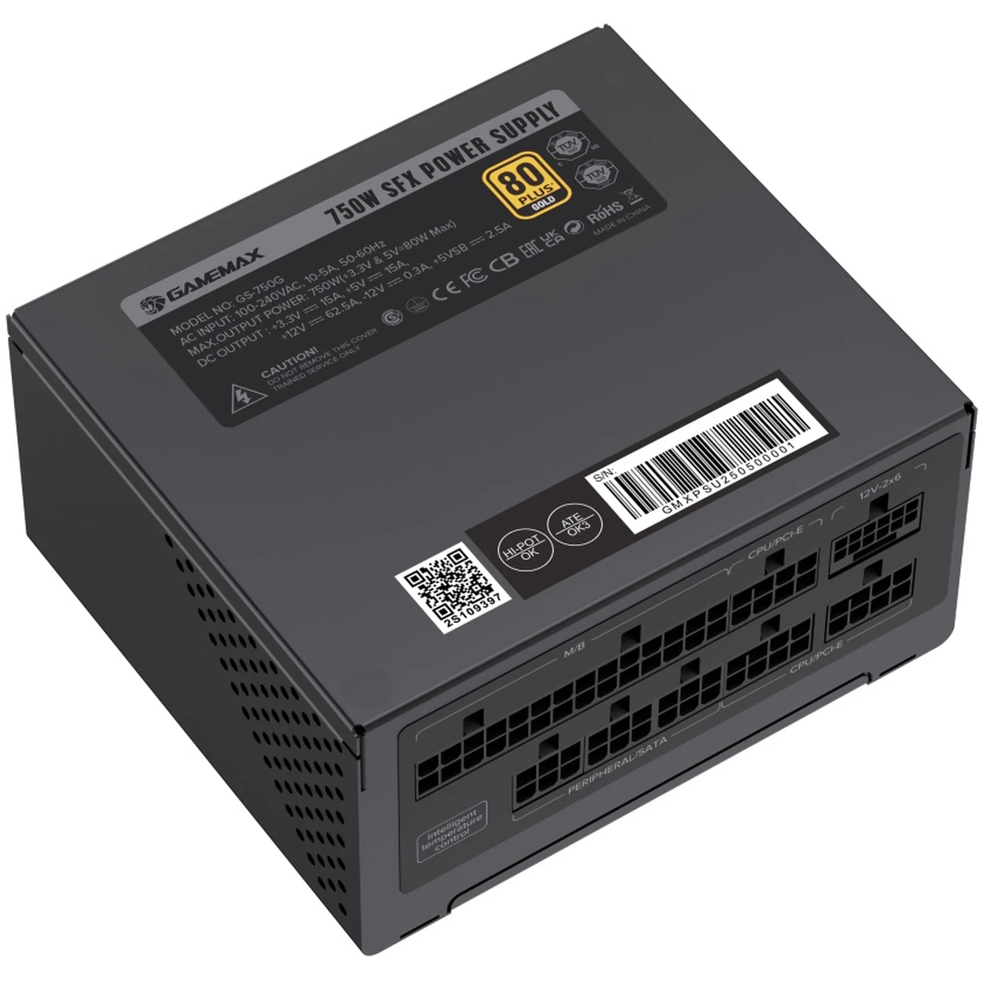 Купити Блок живлення GAMEMAX 750W 80+ Gold Black (GS-750G) - фото 5