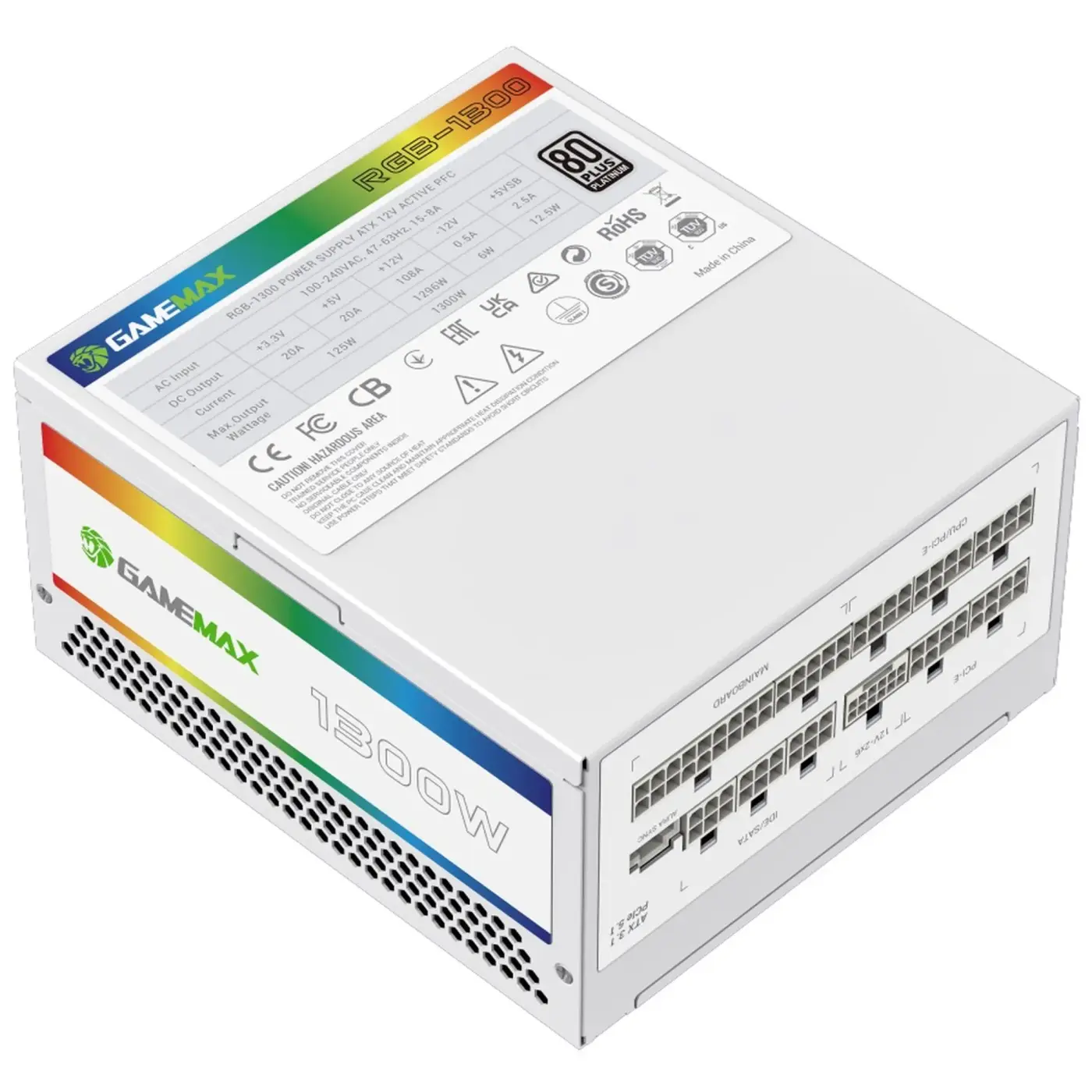 Купити Блок живлення GAMEMAX RGB1300 1300W White (RGB1300 WH (ATX3.0/3.1 PCI5.0/5.1)) - фото 7