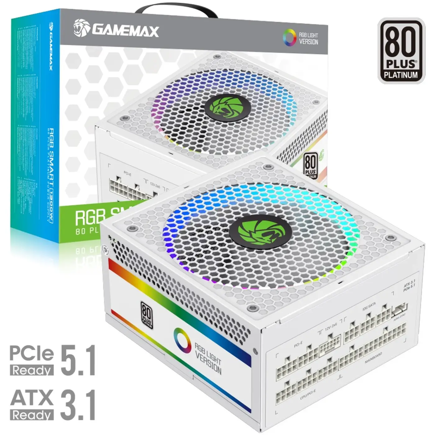 Купити Блок живлення GAMEMAX RGB1300 1300W White (RGB1300 WH (ATX3.0/3.1 PCI5.0/5.1)) - фото 12