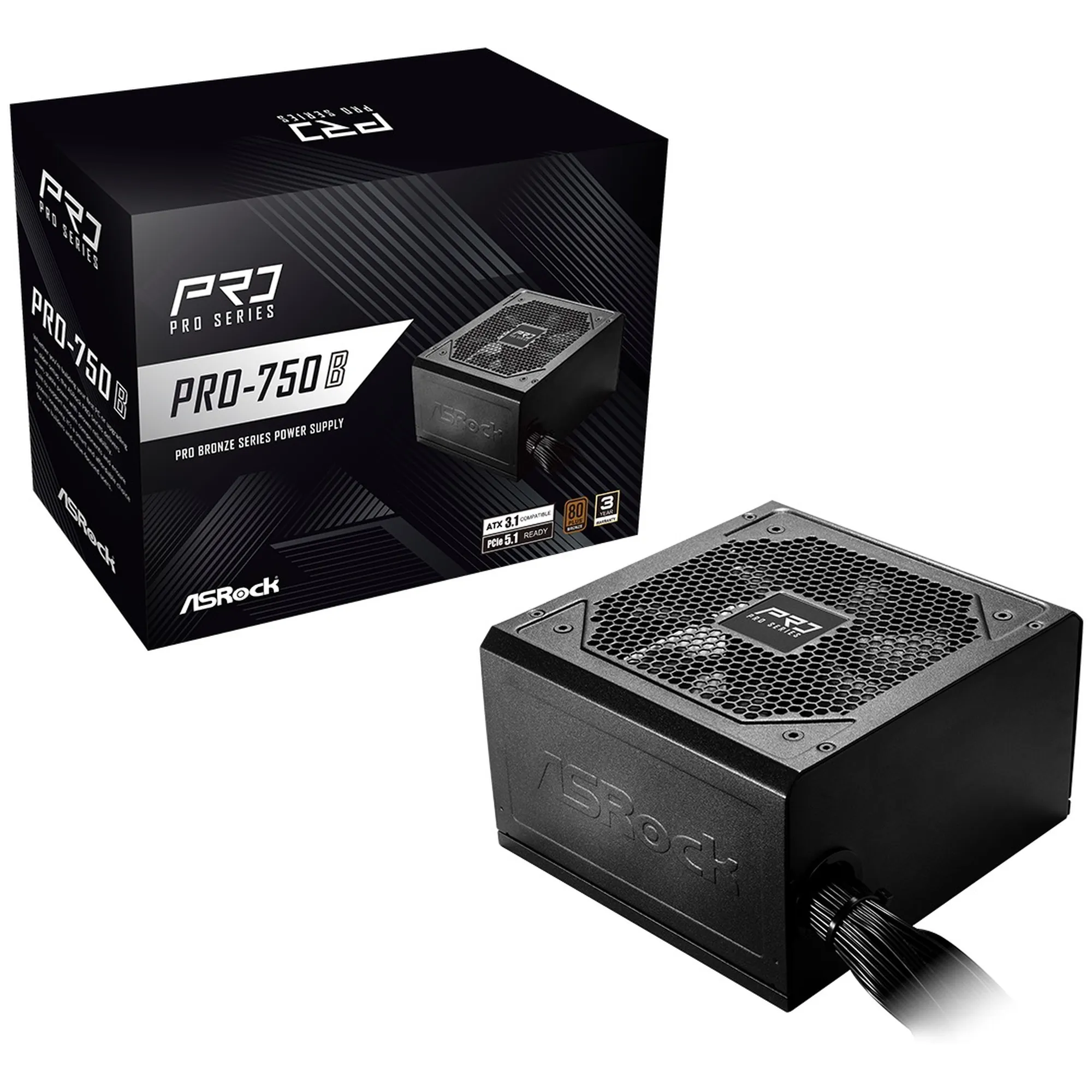 Купить Блок питания ASRock PRO 750W 80+ Bronze (PRO-750B) - фото 2