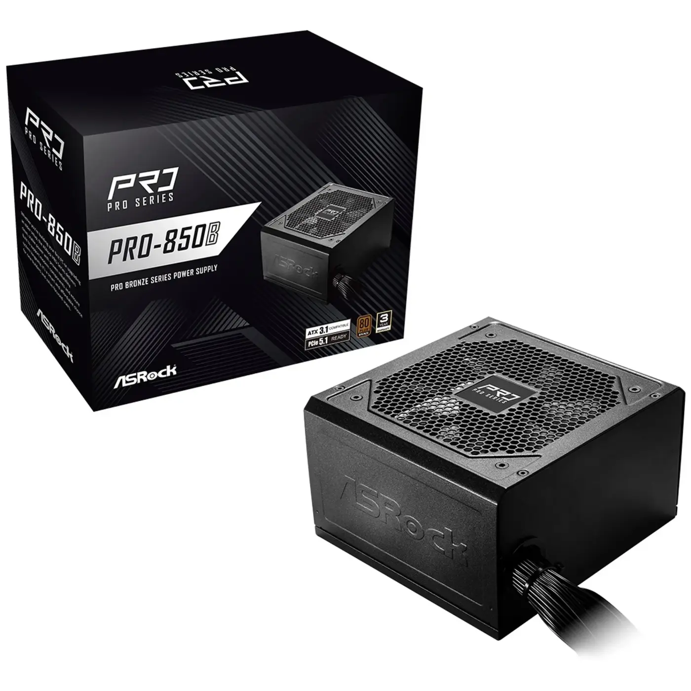 Купить Блок питания ASRock PRO 850W 80+ Bronze (PRO-850B) - фото 2