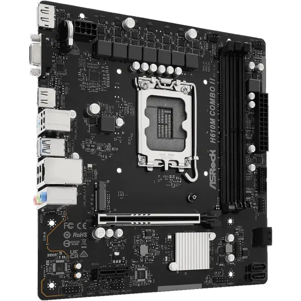 Купити Материнська плата ASRock H610M COMBO II (s1700, Intel H610, DDR4/DDR5, mATX) - фото 3