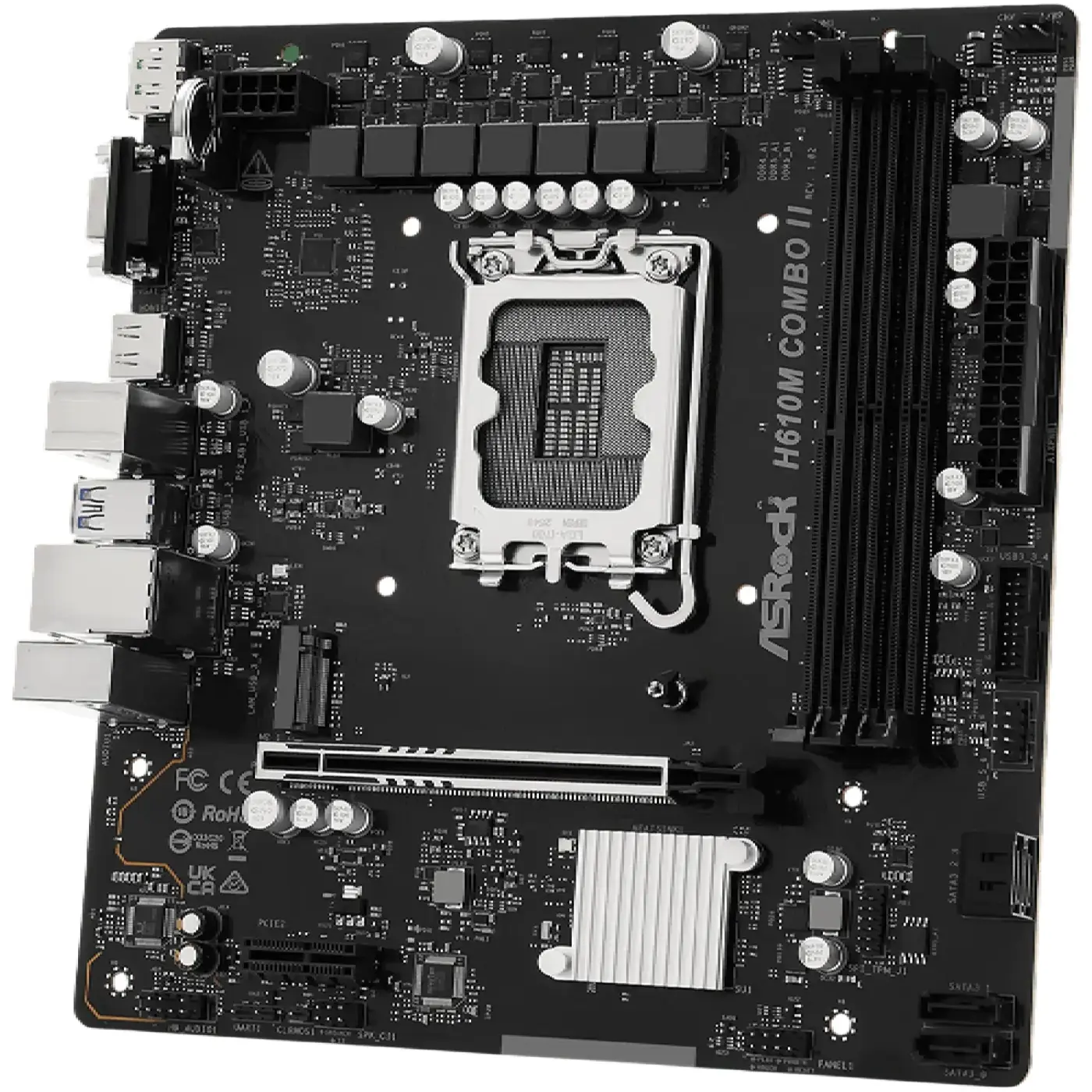 Купити Материнська плата ASRock H610M COMBO II (s1700, Intel H610, DDR4/DDR5, mATX) - фото 4