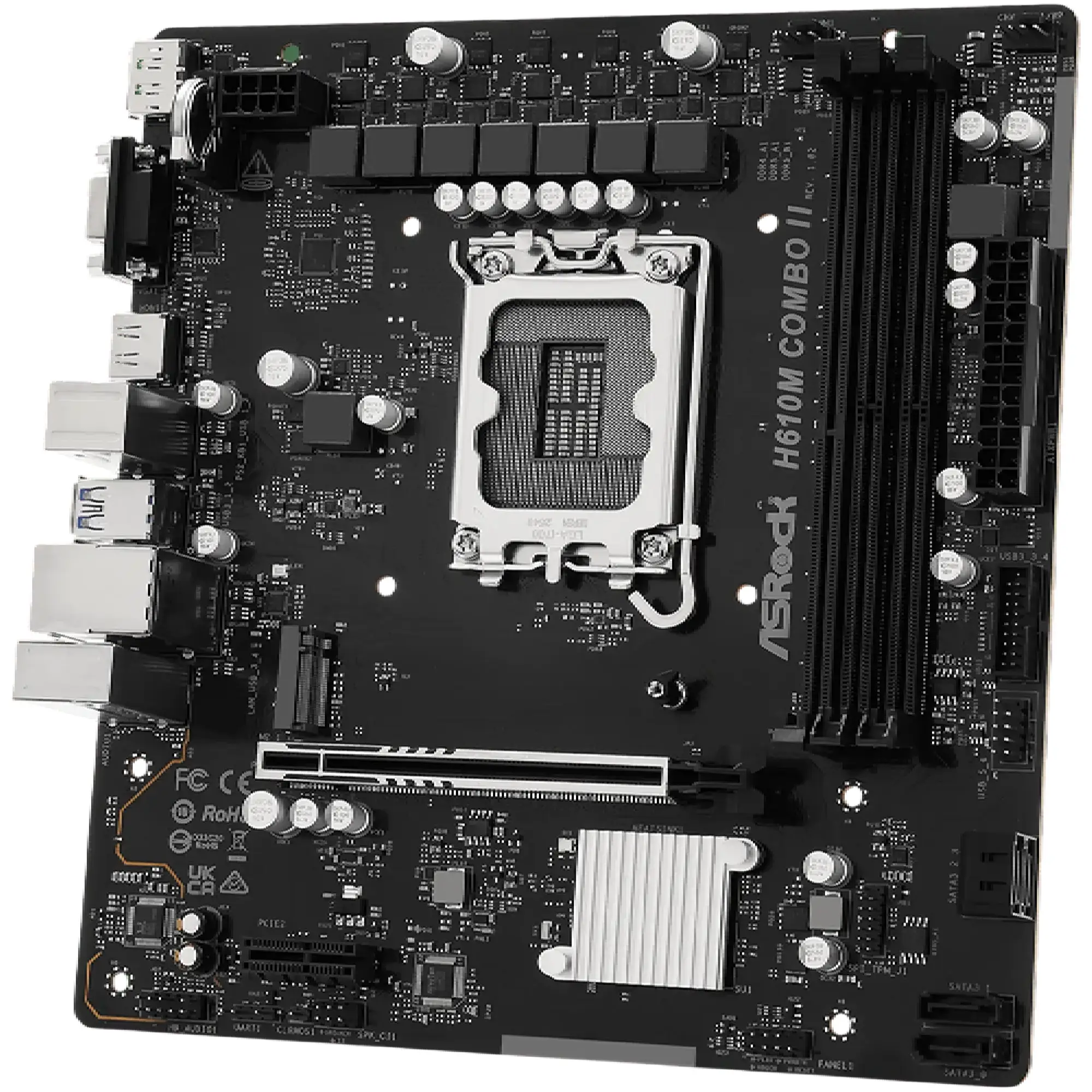 Купити Материнська плата ASRock H610M COMBO II (s1700, Intel H610, DDR4/DDR5, mATX) - фото 4