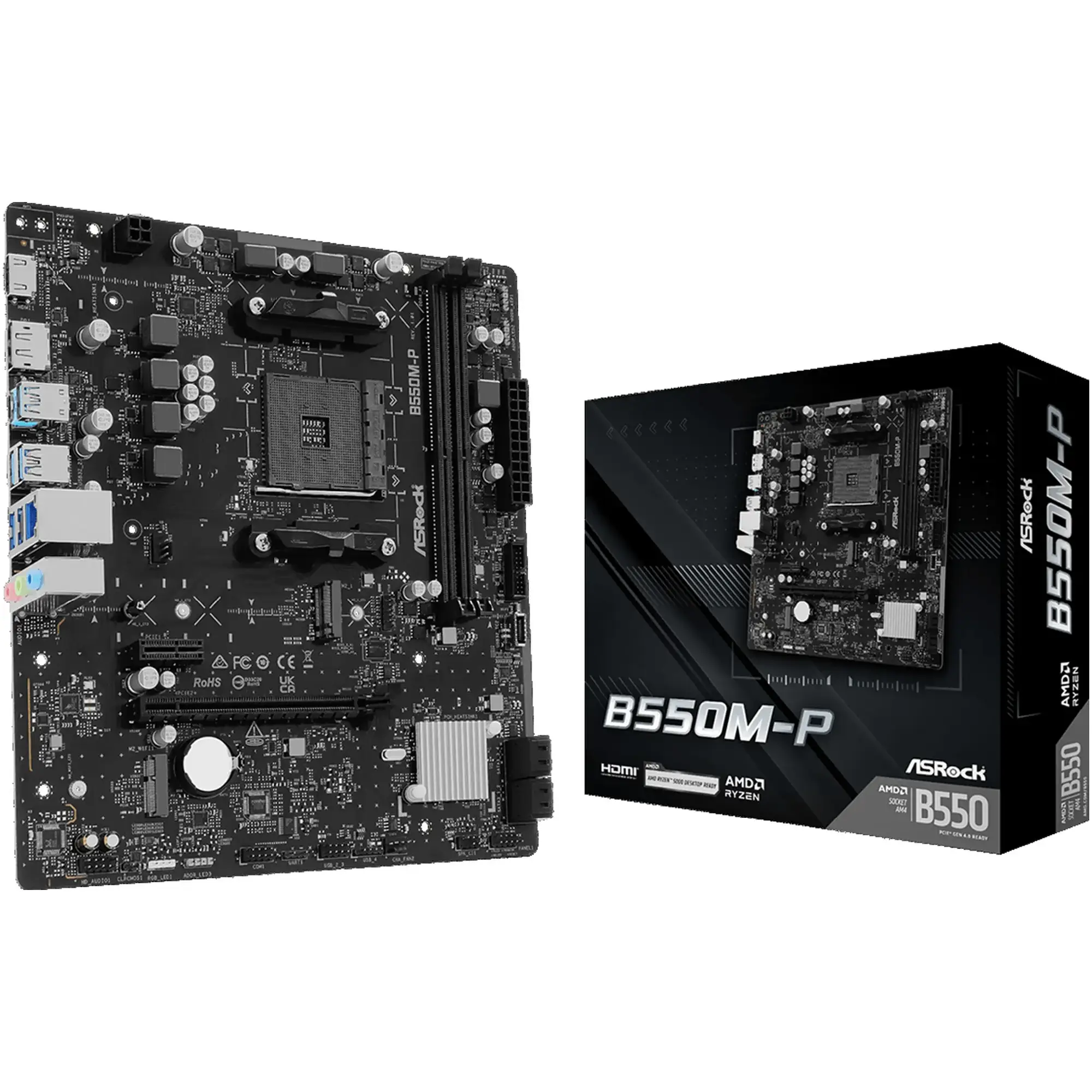 Купити Материнська плата ASRock B550M-P (sAM4, AMD B550, DDR4, mATX) - фото 1