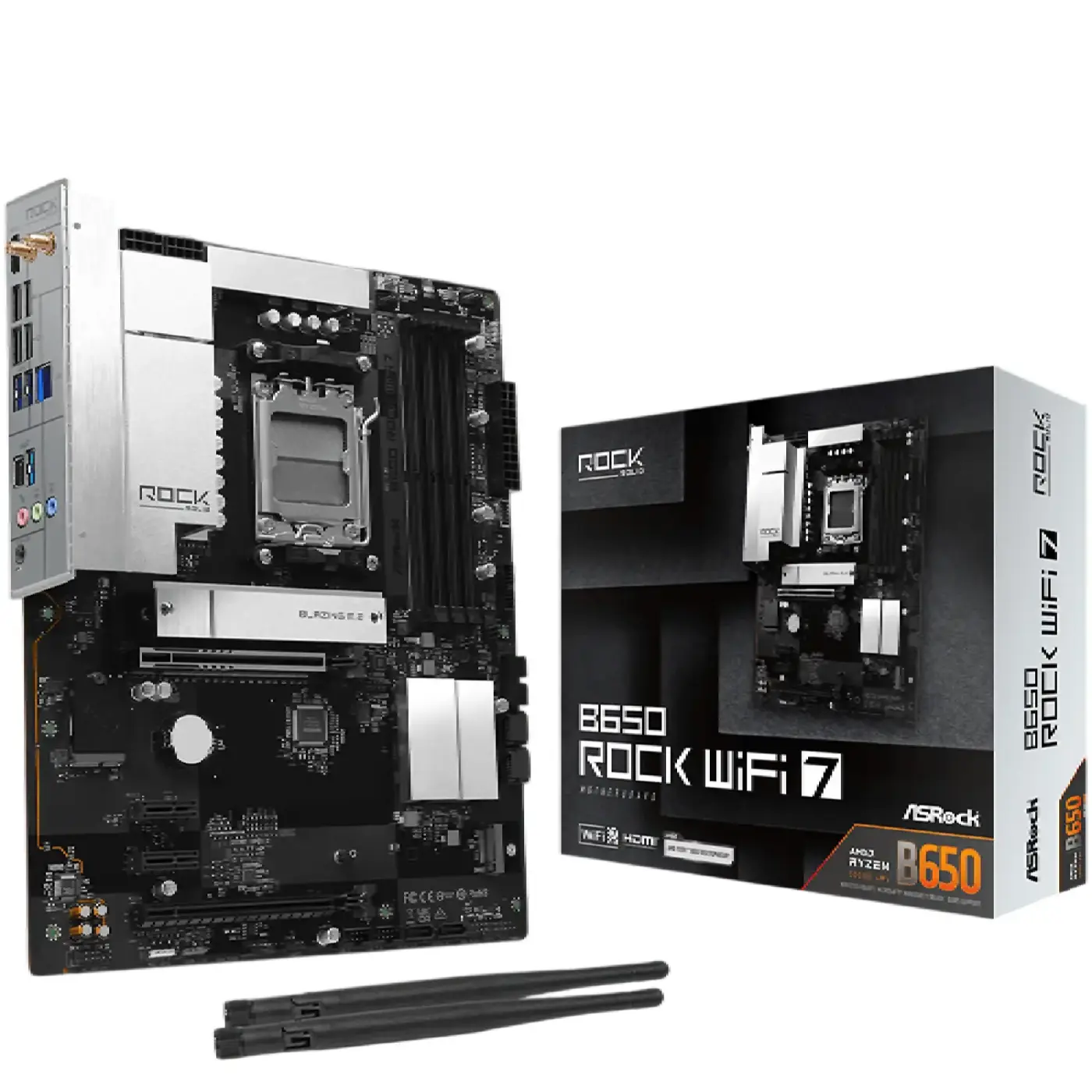 Купити Материнська плата ASRock B650 ROCK WIFI 7 (sAM5, AMD B650, DDR5, ATX) - фото 1