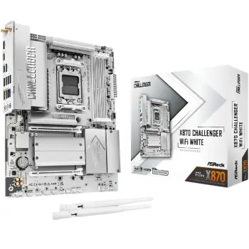 Купити Материнська плата ASRock X870 Challenger WIFI White (sAM5, AMD X870, DDR5, ATX) - фото 1