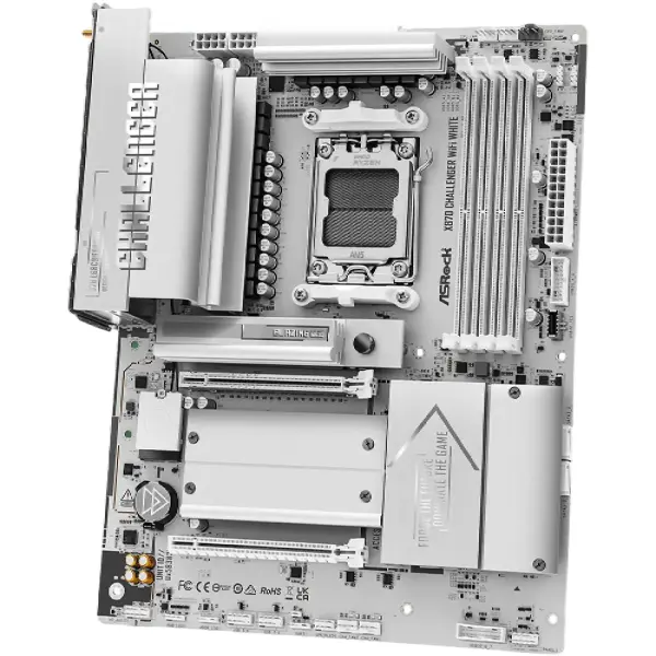 Купити Материнська плата ASRock X870 Challenger WIFI White (sAM5, AMD X870, DDR5, ATX) - фото 2