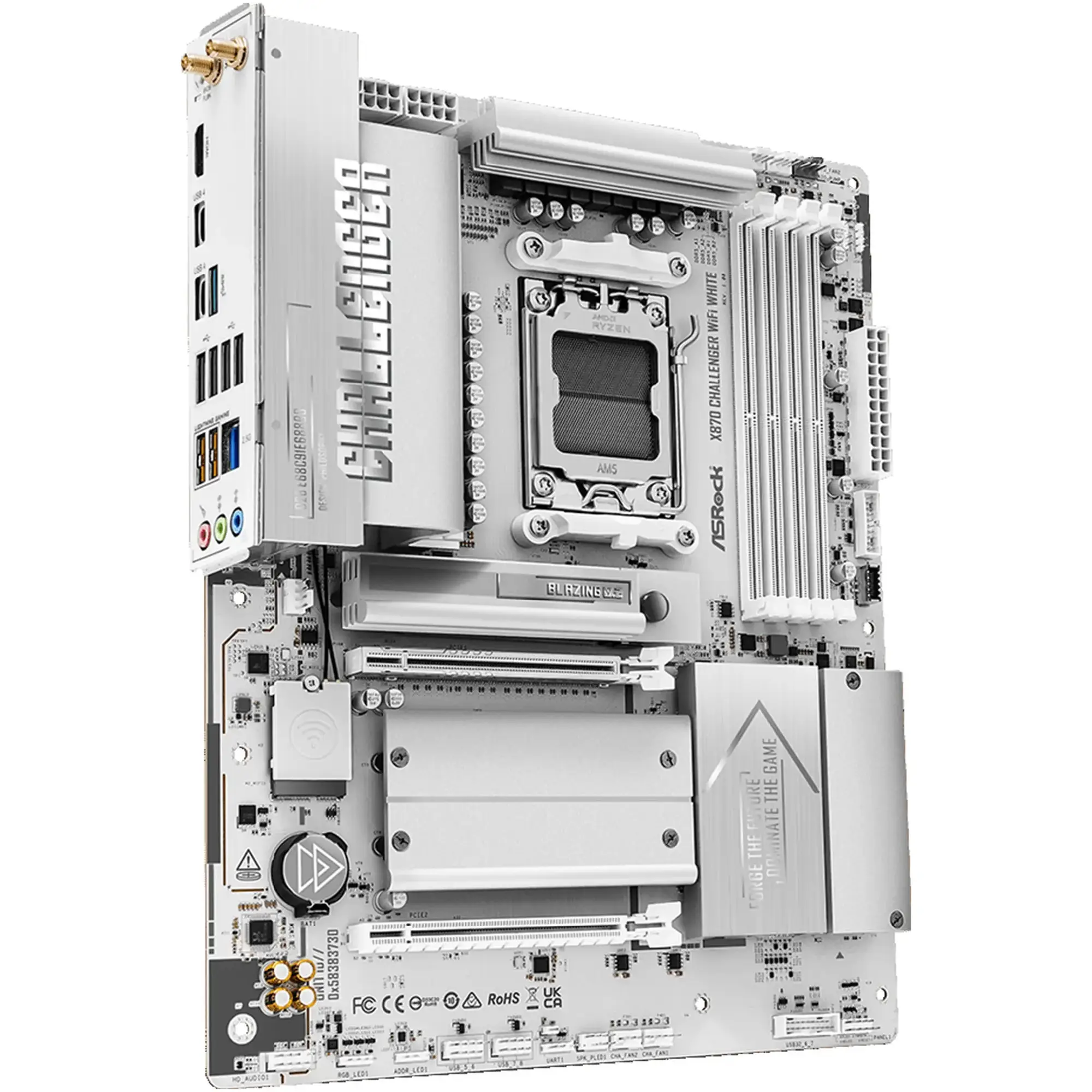 Купити Материнська плата ASRock X870 Challenger WIFI White (sAM5, AMD X870, DDR5, ATX) - фото 5