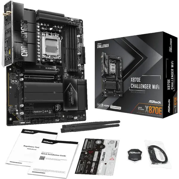 Купити Материнська плата ASRock X870E Challenger WIFI (sAM5, AMD X870E, DDR5, ATX) - фото 7