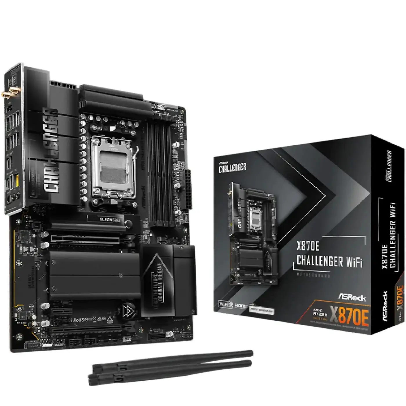 Купити Материнська плата ASRock X870E Challenger WIFI (sAM5, AMD X870E, DDR5, ATX) - фото 1