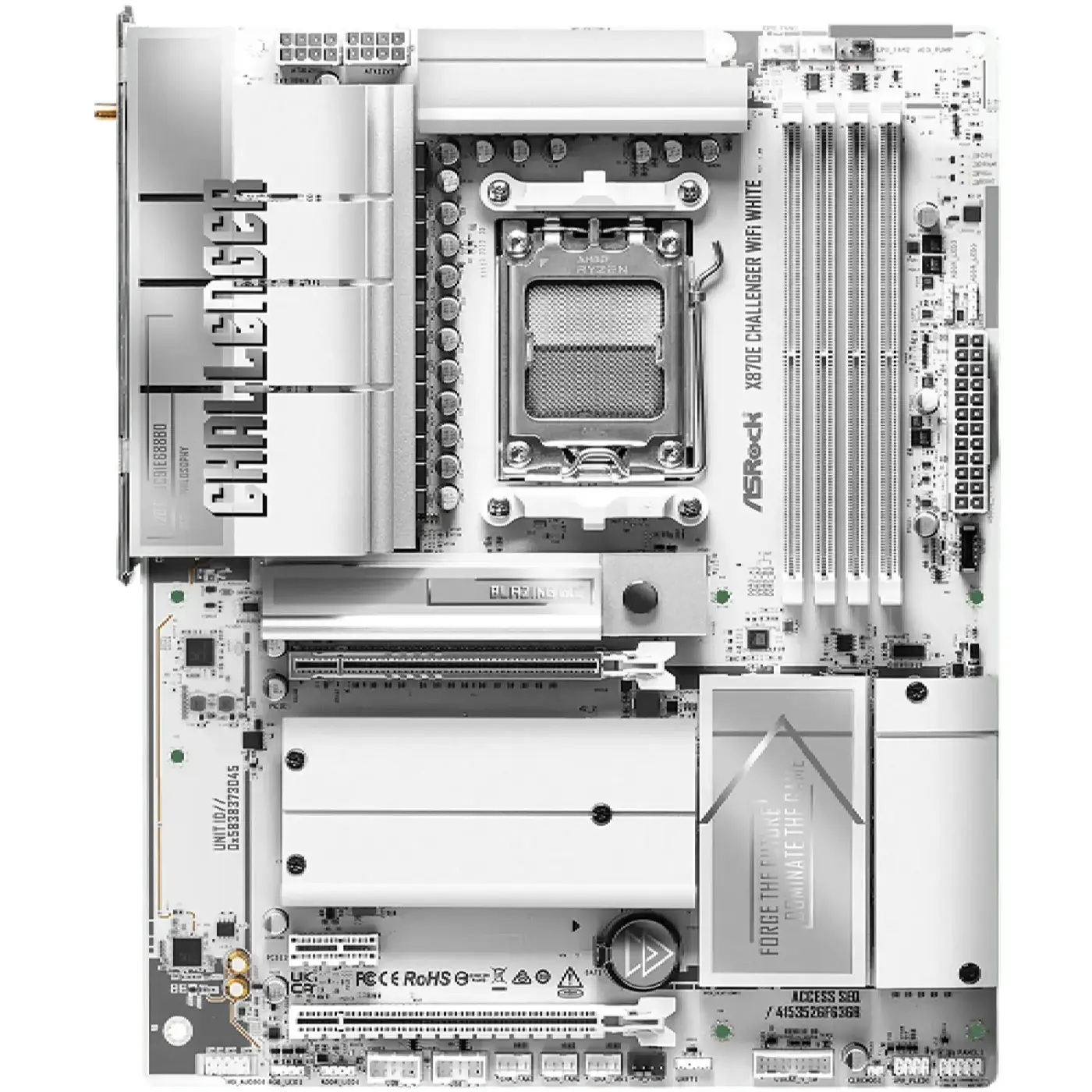 Купити Материнська плата ASRock X870E Challenger WIFI White (sAM5, AMD X870E, DDR5, ATX) - фото 3