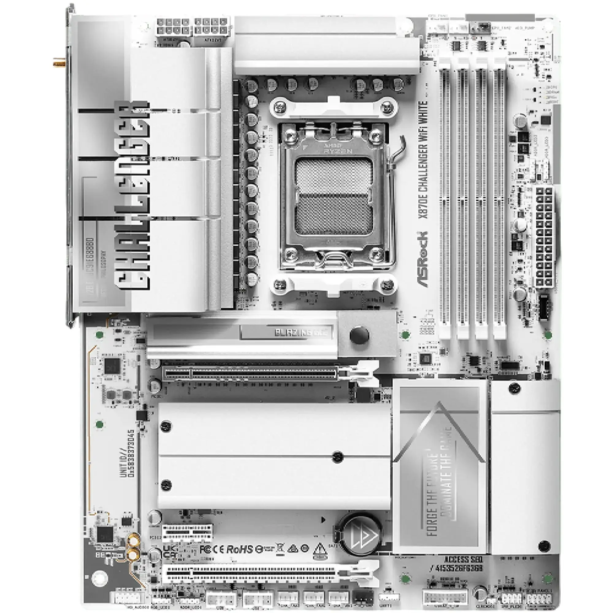 Купити Материнська плата ASRock X870E Challenger WIFI White (sAM5, AMD X870E, DDR5, ATX) - фото 3