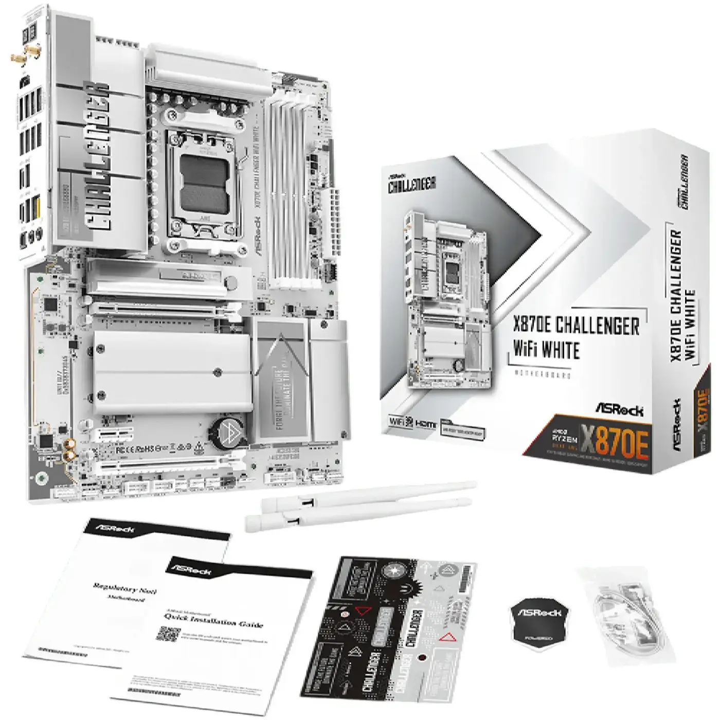 Купити Материнська плата ASRock X870E Challenger WIFI White (sAM5, AMD X870E, DDR5, ATX) - фото 6
