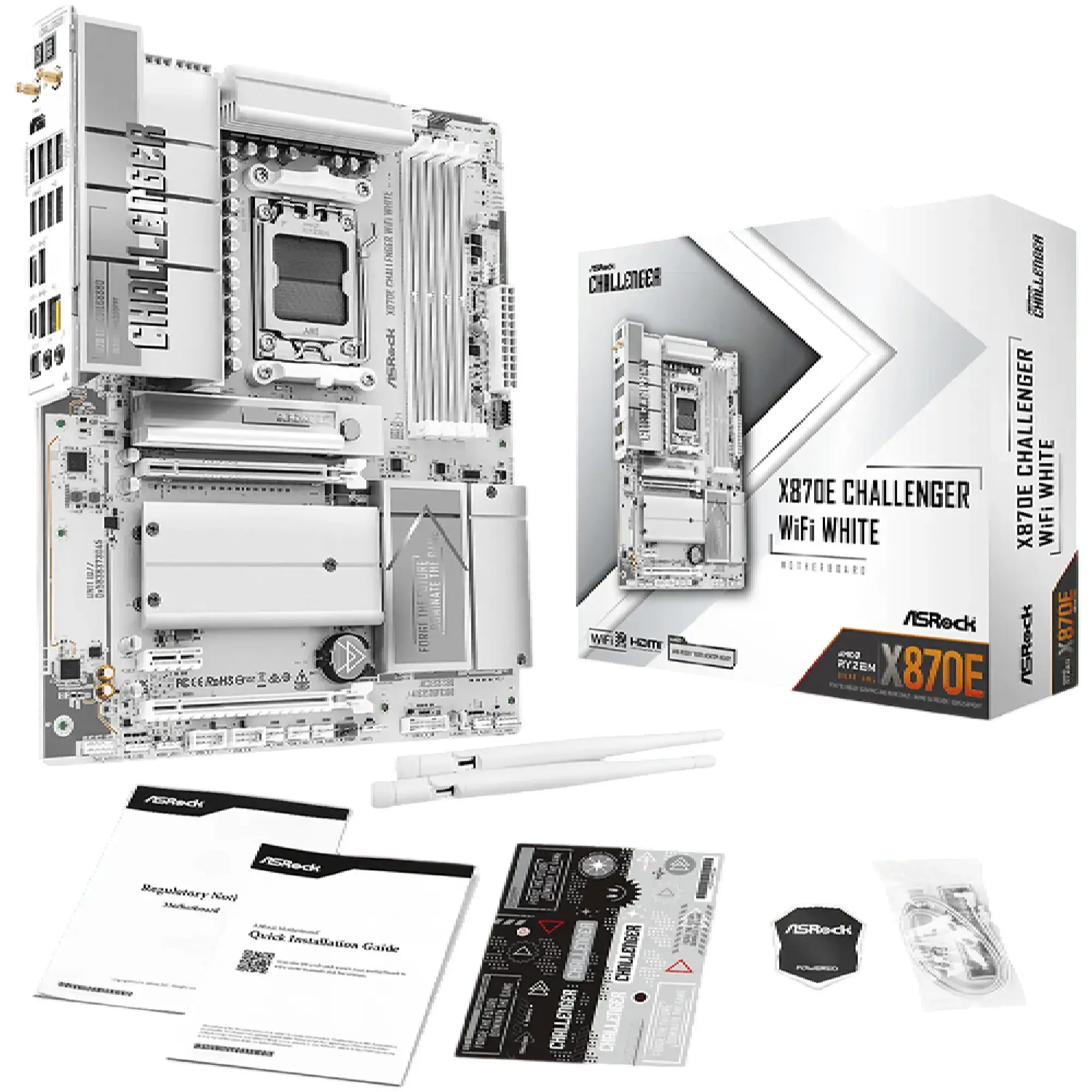 Купити Материнська плата ASRock X870E Challenger WIFI White (sAM5, AMD X870E, DDR5, ATX) - фото 6