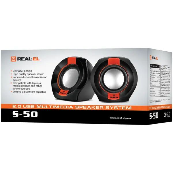 Купить Акустическая система REAL-EL S-50 black-red - фото 8
